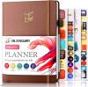 New Bleswin Undated A5 Weekly, Vegan Leather Hardcover Planner with Sticker Tabs, Organizer Notebook, Weekly Goals Planner, Daily Planner, To Do List, Habit Tracker, Aesthetic, School or Office