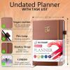 New Bleswin Undated A5 Weekly, Vegan Leather Hardcover Planner with Sticker Tabs, Organizer Notebook, Weekly Goals Planner, Daily Planner, To Do List, Habit Tracker, Aesthetic, School or Office - 2