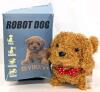 New Yikey Robot Dog Plush 7"- Interactive Walks Barks Wags Tail Brown with Bow Tie - box damaged product excellent