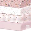 New Lumono 4-Pack Fitted Crib Sheets, 28" &times; 52" + 8", Rustic, Ranch-Pink, Perfect Fit, Ultra-Soft Microfiber Fabric, Charming Design, Great Value 4-Pack, Easy Care