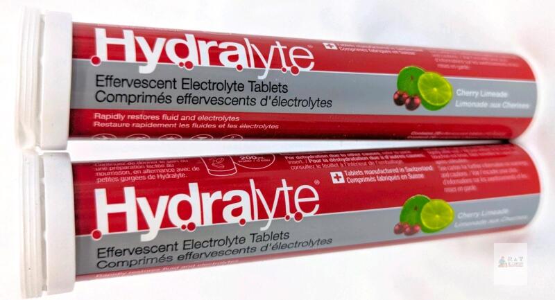 [exp 06-2026] New 2-Pack HydraLyte Electrolyte Tablets - CHERRY LIMEADE Flavoured Electrolytes, Low Sugar Electrolytes Formulated to Accelerate Hydration, Post Workout, Travel Essential - Hydration for All Ages (40 Count, 2 Packs of 20)