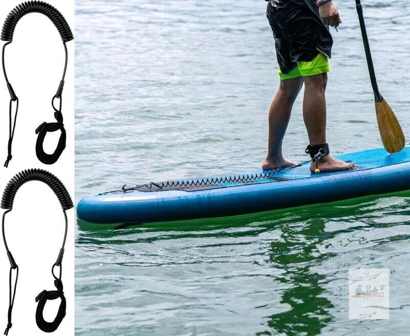 2 New Heytur Coiled SUP Leash 10' Surfboard Leash Sup Leg Rope Strap Stand Up Paddleboard Leash