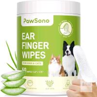 [exp 2028] New Ear Finger Wipes for Dogs & Cats, Thicker Dog Ear Cleaner Wipes, Natural Relief Cat Ear Cleaner Dog, Pet Health Supplies for Dog Small Animal Cat, Aloe Scent Deodorizing - 50 Count