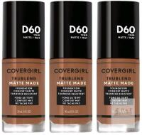 3 New COVERGIRL [ D60 Toasted Almond ] 12HR TrueBlend Matte Made Foundation 30ml ea