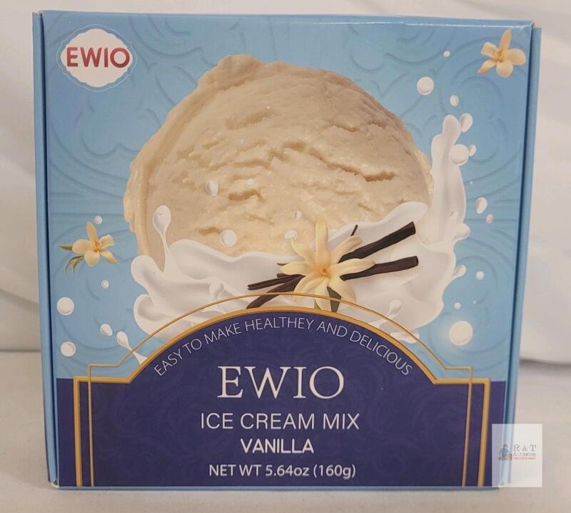 EWIO Vanilla Ice Cream Mix, 2 Packs (80g Each), No Trans Fat, Sweetened with Stevioside