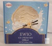 EWIO Vanilla Ice Cream Mix, 2 Packs (80g Each), No Trans Fat, Sweetened with Stevioside