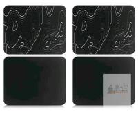 4 New Mouse Pads / Mouse Mats 8.25" &times; 10.5" Each, 2&times; Black, 2&times; Topographical ( 2 Packs of 2)