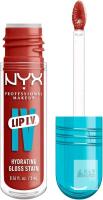 NewvNYX Professional Makeup Lip IV Hydrating Gloss Stain, Lip Gloss, Infused with VITAMINS & COCONUT WATER, Up to 12HR Hydration, High Pigment, Wet Shine Finish, Shade: Burst That Tang!