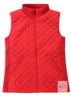 New sz XL Bienzoe Women Casual Quilted Sleeveless Light Weight Vest Stretch Rib Red