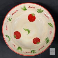 Morris National 13.5" Hand Painted Tomato & Herb Ceramic Serving Bowl, Made in China