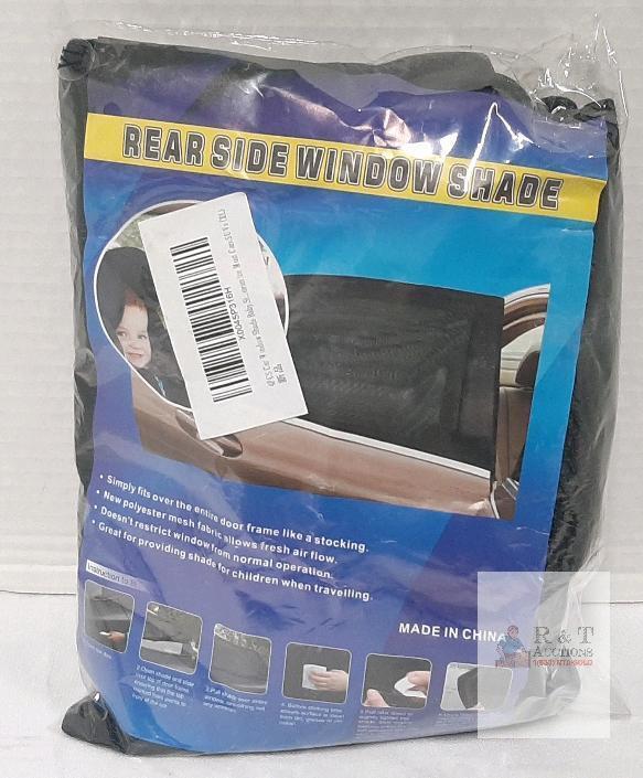 New - 4pc. Large Rear Side Window Shade for Most Cars SUVs, Polyester Mesh, Full-Cover, Black .