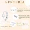 New Stamped S925 Adjustable Split-Back Anxiety Rings for Women Sterling Silver Rings Adjustable Stress Spinner Rings with Beads Fidget Rings for Anxiety, With "To My Daughter" Card in Box - 5
