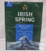 Irish Spring Moisture Blast 12 Hr Deodorant Soap Bars, 8-Pack, Deep Moisturization, 3.7 oz Each