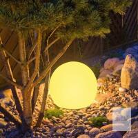 Outdoor Solar LED Globe Light, 8" Diameter, 16 RGB Colors, Remote Control, IP68 Waterproof