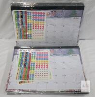 19 New 12-Month Desk Calendars w/Stickers . Measures 17"&times;12"