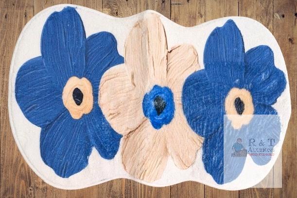New Washable Plush Irregular Floral Rugs With Non-Slip Backing, 23.6" &times; 15", Perfect For Bedrooms, Under Pet Dishes, In The Bathroom ++