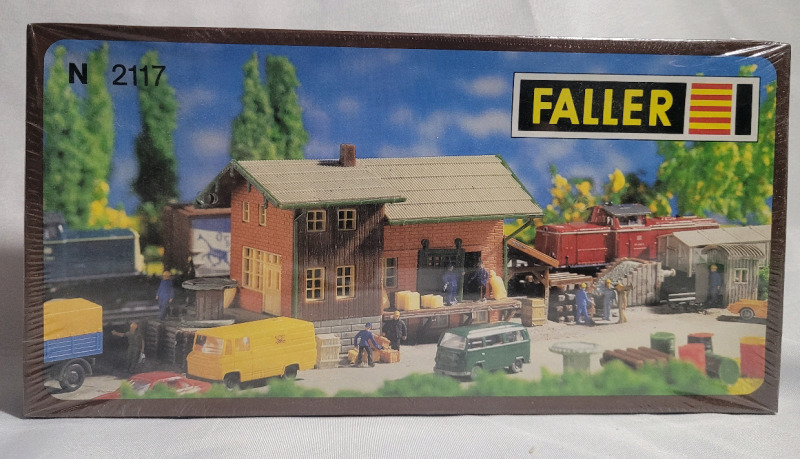 Faller N Scale Goods Depot Warehouse Railroad Model Kit , #2117 - NOS , Sealed