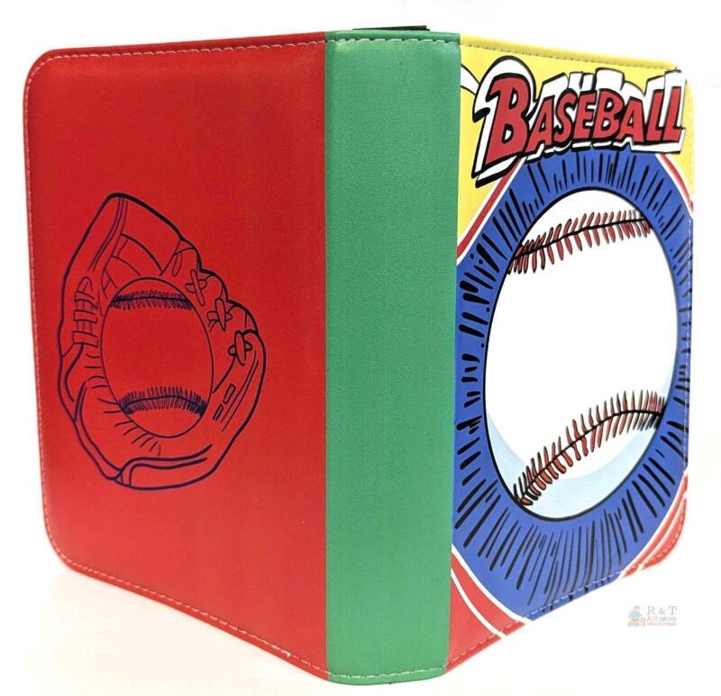 New 4-Pocket Baseball Card Binder With 50 Refill Pages, Zippered Case, 7.25" &times; 9.5"