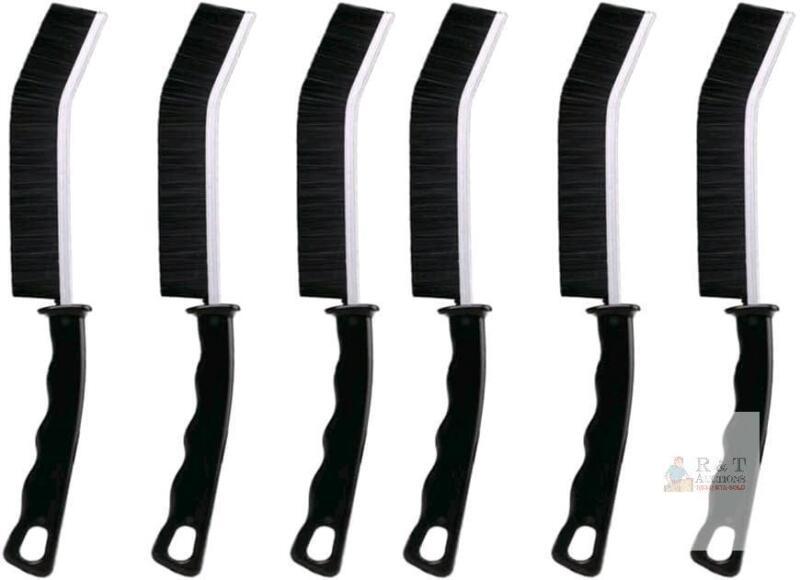 6 New Hard Bristled Crevice Cleaning Brush | Hard Bristle Grout Cleaner Scrub Brush - Ergonomic Space-Saving Sink Corners Cleaner for Refrigerator Furniture Sliding Door