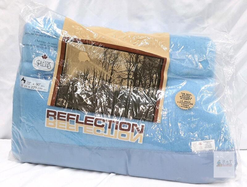 Plessis REFLECTION Woven Blanket, 72" x 90", Light Blue