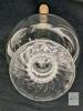 Neat Hungarian Handblown Glass Lucky Pig Decanter With Really Well Done Figural Pig (With Curly Tail!) Suspended Inside Bottle With Hungarian 10 Filler Coin Encased Inside Pig! 13" Tall No Chips or Cracks - 4