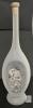 2 Handblown Hungarian Glass Decanters/ Bottles With Viking-Style Ships : Frosted Glass Bottle With Ship Inside Divot & Ship Formed Within Decanter Itself, 11.5" Tall, No Chips or Cracks - 2