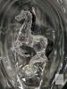 Handblown Hungarian Artisanal Decanters: 3D Rearing Horse Inside Outer Divot & Skiier With Poles, Skis & Santa-Style Hat, 11.5" Tall, No Chips or Cracks - 3