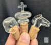 WOW! 3 Hungarian Handblown Glass Mini Bottle Chess Games, At Least 1 Set Complete, 80+ 2.7" Bottles & Many Multiple Glass-Topped Corks & Extra Corks, Boards 17.75" &times; 17.75" - 6