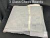 WOW! 3 Hungarian Handblown Glass Mini Bottle Chess Games, At Least 1 Set Complete, 80+ 2.7" Bottles & Many Multiple Glass-Topped Corks & Extra Corks, Boards 17.75" &times; 17.75" - 9
