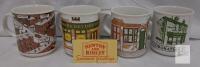 NEW Newton and Ridley Coronation Street Ceramic Mug Set, 4 Pieces, Artwork, With Seasonal Greetings Card