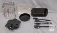 9-Piece Dual Basket Air Fryer Accessory Set with Cake Pan, Pizza Pan, and Silicone Mold