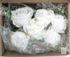 New Ivory Rose Boutonniere for Men Wedding Set of 6 Groom Groomsmen Best Man Artificial Flowers Boutonniere for Wedding Ceremony Anniversary Prom Flowers Formal Dinner Party (6, White) - 2