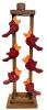 Handmade Folk Art Wooden Cardinal Bird Dropper Marble Run / Kinetic Art 21.25" Tall