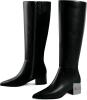 New Size 10 Women's Adrizzlein Knee High Boots for Women Chunky Heel Fall Boots Pointed Toe Booties Side Zipper Tall Boots Slip On Dress Boots for Wedding