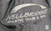 Size MED Women's Wellbridge Club & Spa-Branded Jerzees Quarter Zip Hooded Pocket Windbreaker Jacket & Size Large Holloway Nylon Elastic Waist Windbreaker Pants - 2