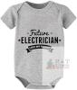 New Size 0-3 Months - Grey - Future Electrician, Like My Daddy! Newborn Romper Short Sleeve Summer Onesie