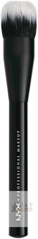 New NYX PROFESSIONAL MAKEUP, Pro Dual Fiber Foundation Brush, Pro makeup brush, Multipurpose brush used for loose or pressed powders