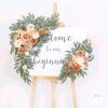 New Basiman Set of 2 Wedding Arch Flowers，Artificial Flowers for Wedding Welcome Sign， Decorations for Reception and Backdrop，Flowers for Balloon Arch (Champagne )