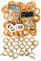 Assortment of Wooden Curtain Rod Rings, 2.2" - 2.4" Outside Diameter