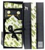 New Steadiness 5pc Men's Father's Day Gift Set : Tie, Pocket Square, Pair of Cufflinks & Tie-Pin in Gift Box - Green