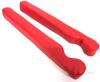 New 2pc Red PU Leather Universal Fit Vehicle Seat Gap Filler Strips, Foam Filled Zippered Back Fit for Cars Trucks, 16" Long &times; 1.5" Wide &times; 2" Deep