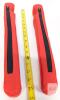 New 2pc Red PU Leather Universal Fit Vehicle Seat Gap Filler Strips, Foam Filled Zippered Back Fit for Cars Trucks, 16" Long &times; 1.5" Wide &times; 2" Deep - 2