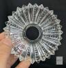 4 Vintage 3.5" Bob&egrave;che (Candle Wax Catchers) & 7.75" Tall Pinwheel Crystal Cruet With Intact Stopper - 5
