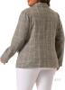New Size 4XL Women's Agnes Orinda Plus Size Blazer Suit for Women Notch Lapel One Button Work Office Plaid Blazer Jacket - 2