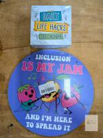 2026 Eterna Daily Life Hacks Calendar + 12" Inclusion Is My Jam Wall Plaque, New/Sealed