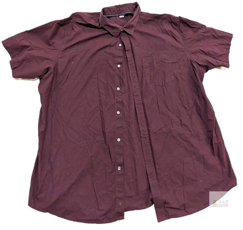 Size 3XL Men's Cotton Blend Short Sleeve Button-Up Top, In Good Condition, Light Wear
