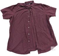 Size 3XL Men's Cotton Blend Short Sleeve Button-Up Top, In Good Condition, Light Wear