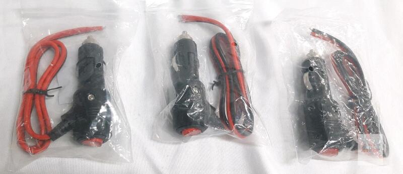 12V Car Cigarette Lighter Power Adapter Plugs with On/Off Switch, 2FT 16AWG Cable, 10A Fuse