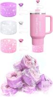 [Vendor Special] 10 New Etyishe Cup Accessories Sets : 3 Glitter Silicone Boots, 3 Pcs Diamond Straw Cover for Cup Accessories, Compatible with 30 1.2 Stanley-Style Tumbler Glasses