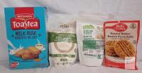 Britannia Milk Rusk 560g, Miski Quinoa Flour 454g, Everland Blanched Peanuts 400g, Betty Crocker Cookie Mix bb 2025-26